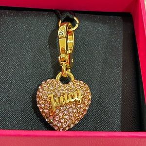 Juicy Couture pink pave heart charm